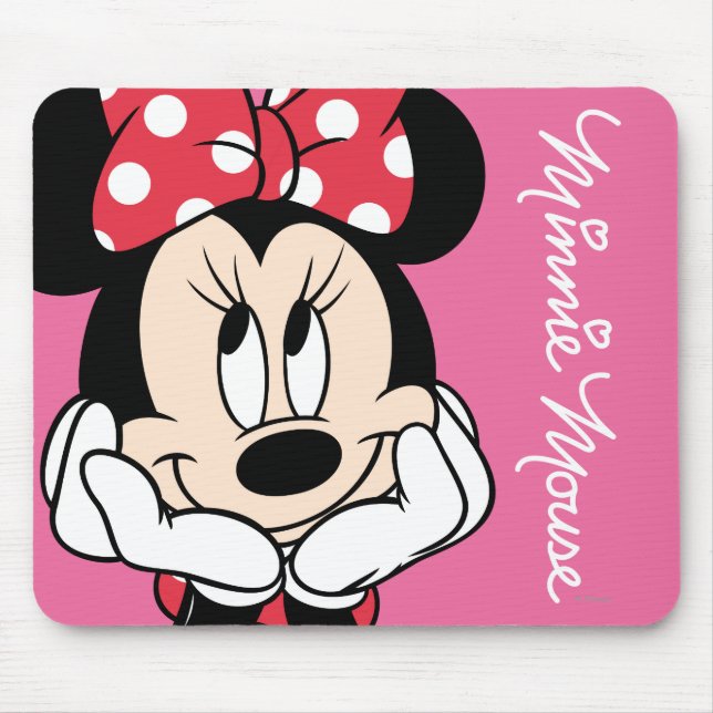 Tapis De Souris Red Minnie | Tête dans les mains (Devant)