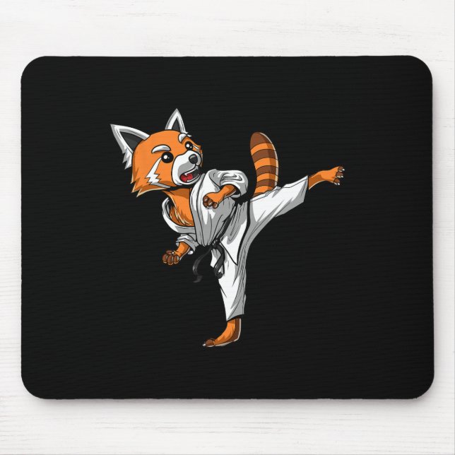 Tapis De Souris Red Panda Karate Ninja Martial Arts Kickboxe Tae (Devant)