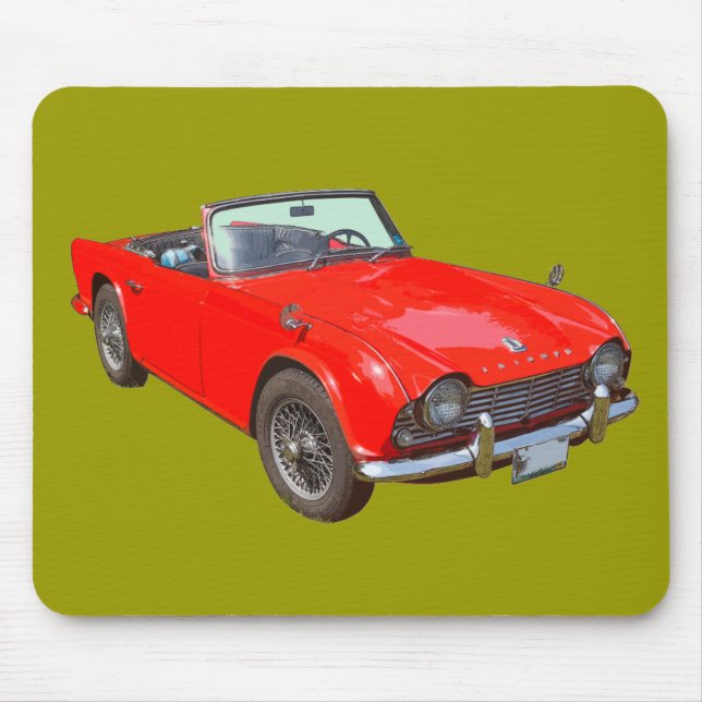 Tapis De Souris Red Triumph Tr4 Convertible Sports Car (Devant)