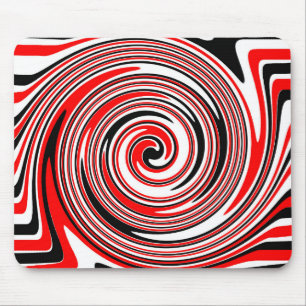 Tapis De Souris Red white and black psychedelic design