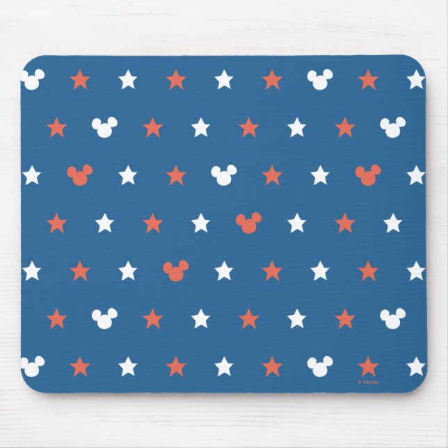 Tapis De Souris Red, White, and Blue Mickey Star Pattern (Devant)