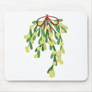 Tapis De Souris red xmas mistletoe