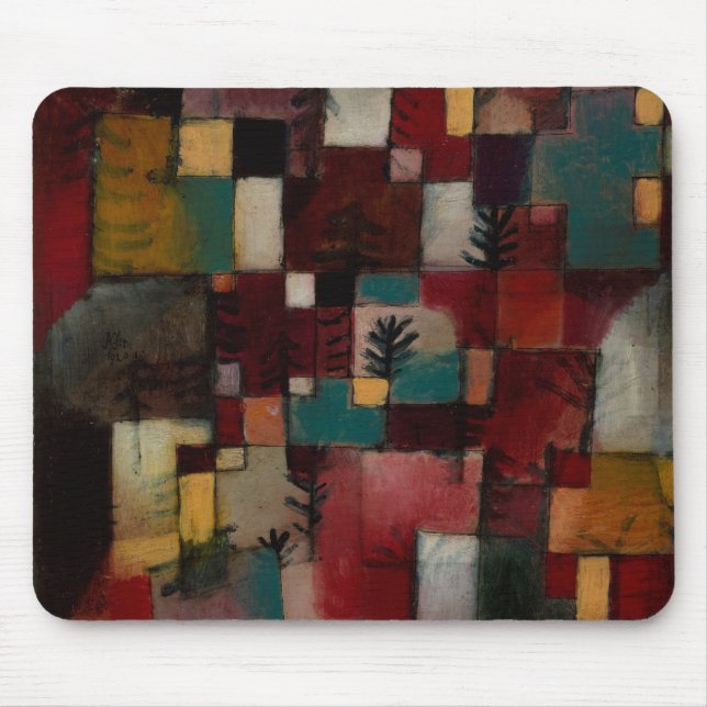 Tapis De Souris Redgreen et rythmes Violet-jaunes par Paul Klee (Devant)