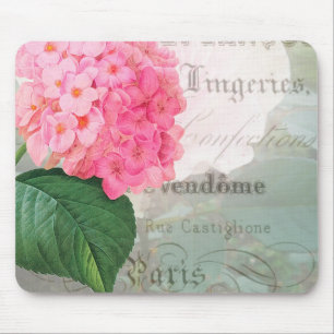 Tapis De Souris Redoute Pink Hydrangea Carte Postale Vintage Mouse
