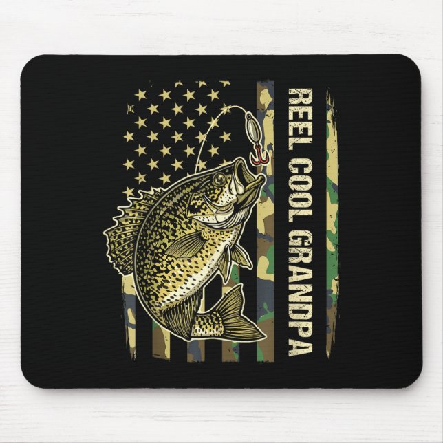 Tapis De Souris Reel Cool Grandpa Crape Fishing Camo American Flag (Devant)