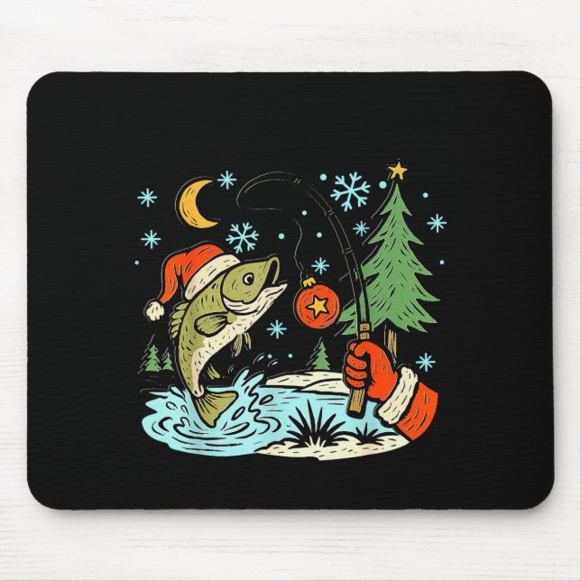 Tapis De Souris Reel Merry Christmas Fishing Funny Hook B Fi-shirt (Devant)