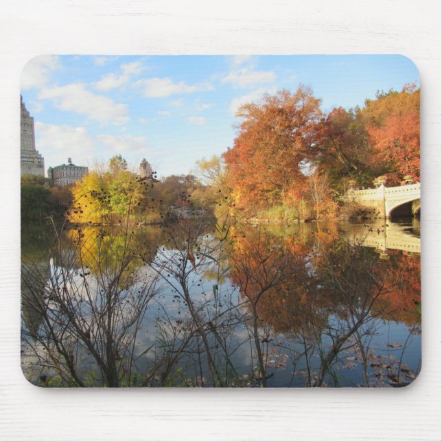 Tapis De Souris Reflets de Central Park en automne (Devant)