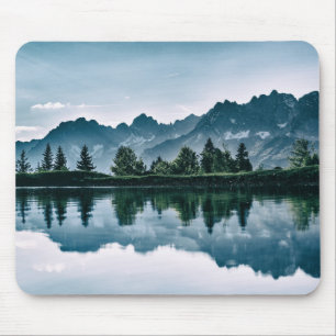Tapis De Souris Réflexion de forêt de montagne