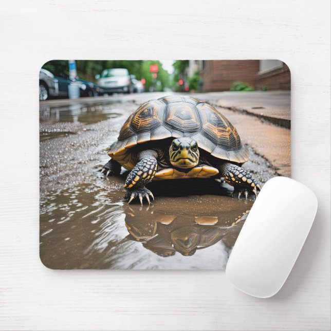 Tapis De Souris Réflexion De Tortue En Poudre (Avec souris)