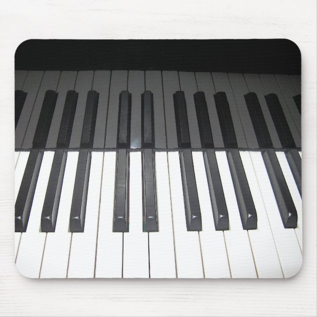 Tapis De Souris réflexion des clés noires et blanches de piano (Devant)