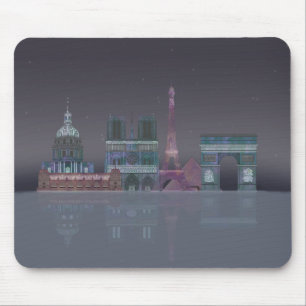 Tapis De Souris Réflexions de nuit d'horizon de Paris