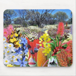 Tapis De Souris RÉFLEXIONS des fleurs sauvages d'Australien d'once