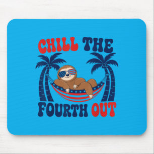 Tapis De Souris Refroidir le quatrième patriotique de paresseux de