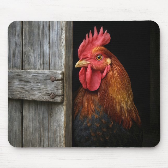Tapis De Souris Regal Rooster Jeter Un Coup D'Oeil Autour De La Po (Devant)