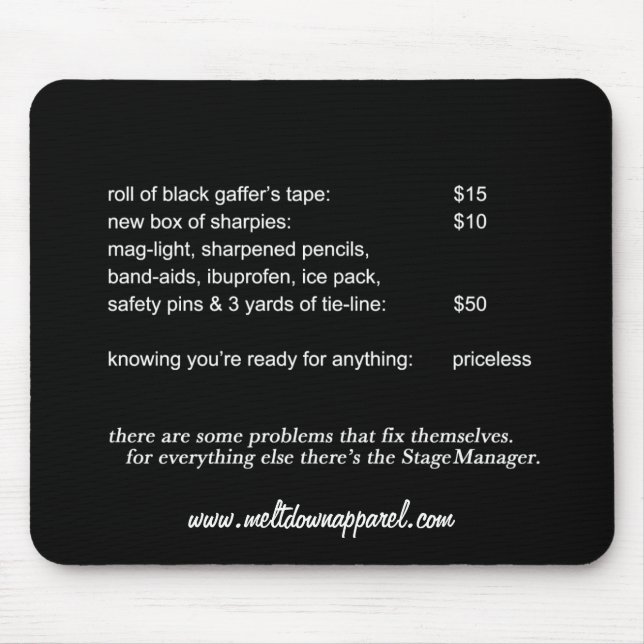 Tapis De Souris Régisseur Mousepad (noir) (Devant)