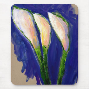 Tapis De Souris Réglage de la voile Lily Fleurs Peinture Art Mouse