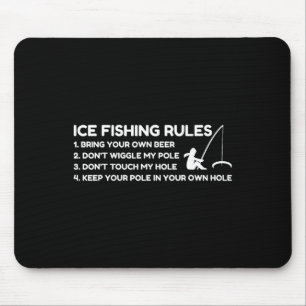 Tapis De Souris Règles de pêche sur glace drôles 