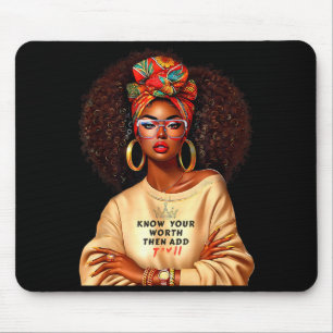 Tapis De Souris Reine Afro Femme Noire Africaine Mélanine Histoire