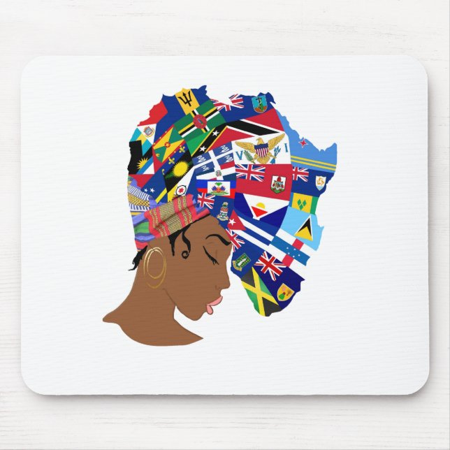 Tapis De Souris Reine des Caraïbes afro (Devant)