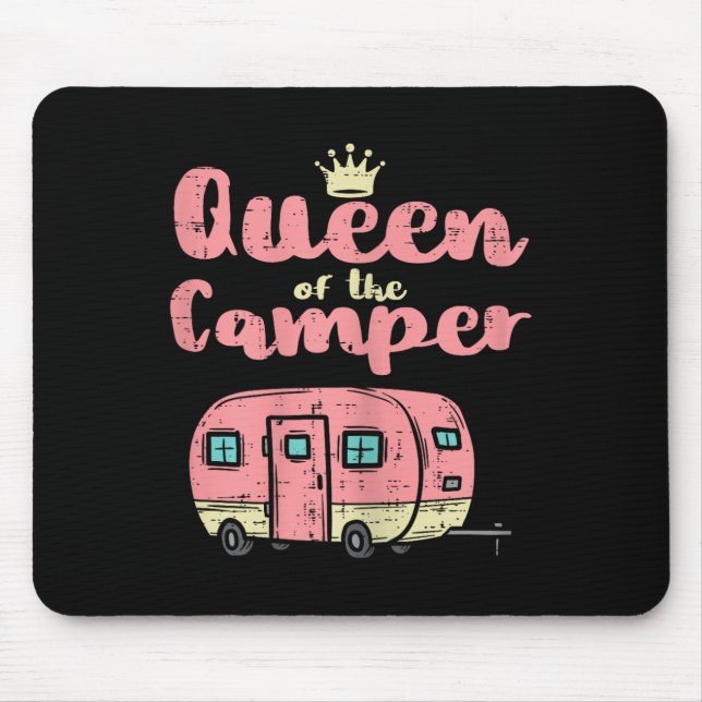Tapis De Souris Reine du camping-car Camionnette de camping mignon (Devant)