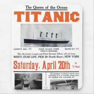 Tapis De Souris Reine Titanique De L'Océan - Ligne Étoile Blanche