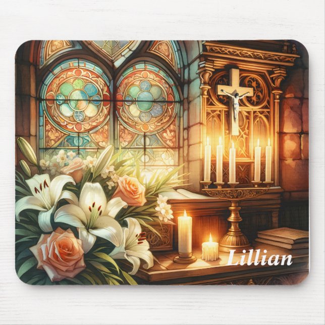 Tapis De Souris Religieux personnalisée (Devant)