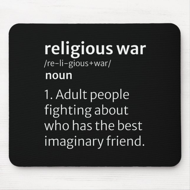 Tapis De Souris Religious War Dictionary Sarcastic Definition Funn (Devant)