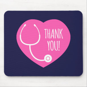 Tapis De Souris Remerciements  Stéthoscope à coeur rose