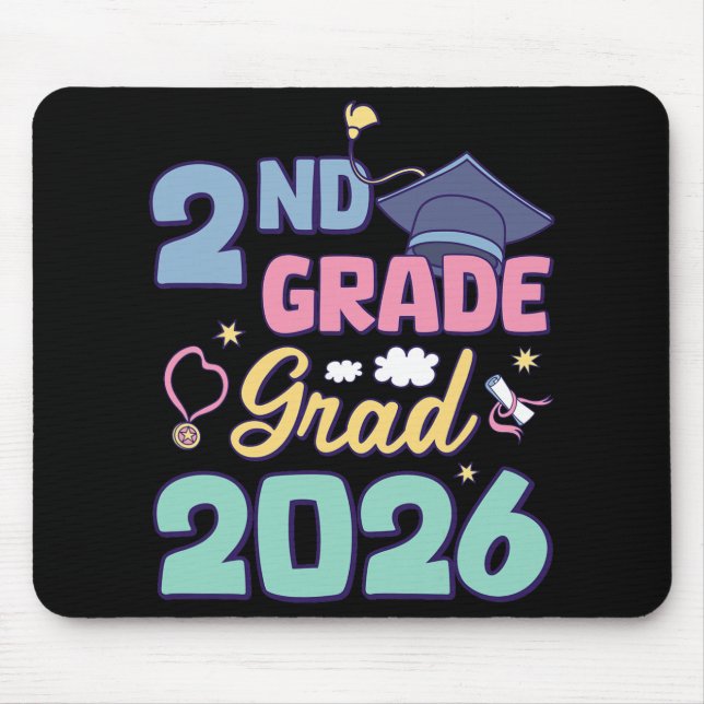 Tapis De Souris Remise des diplômes de 2e année 2026 Diplômé fier  (Devant)
