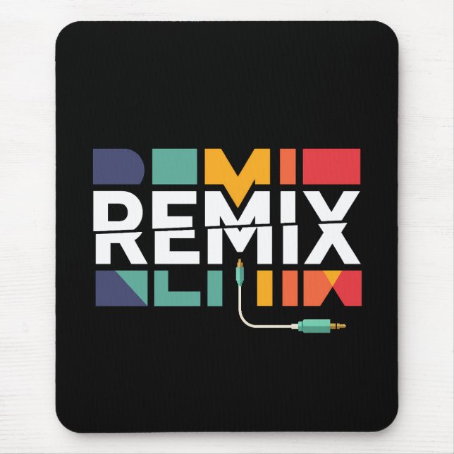 Tapis De Souris Remix Audio | Graphisme Géométrique Rétro Musique  (Devant)