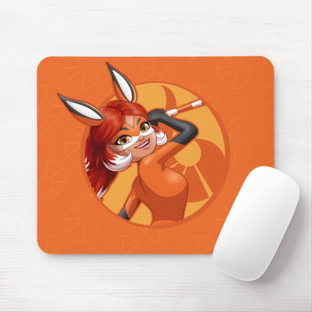 Tapis De Souris Rena Rouge Orange Badge (Avec souris)