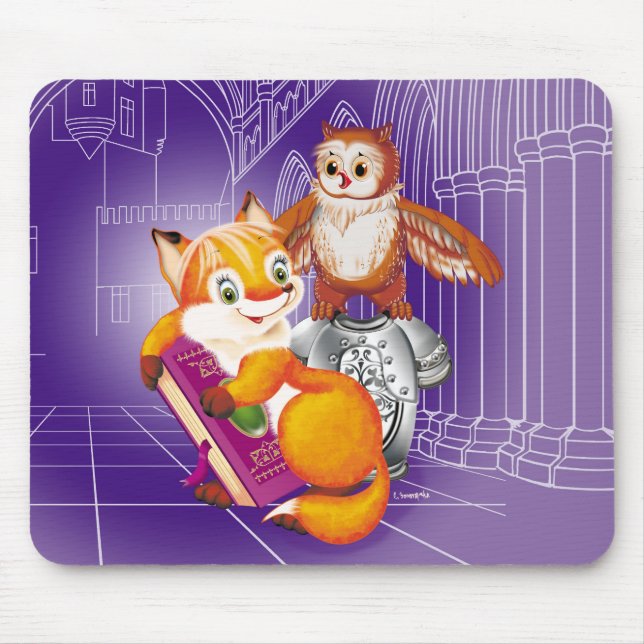 Tapis De Souris renard et hibou (Devant)