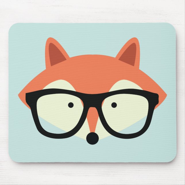 Tapis De Souris Renard rouge de l'Hipster (Devant)