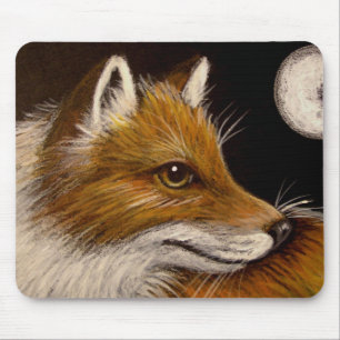 Tapis De Souris RENARD ROUGE - PLEINE LUNE Mousepad