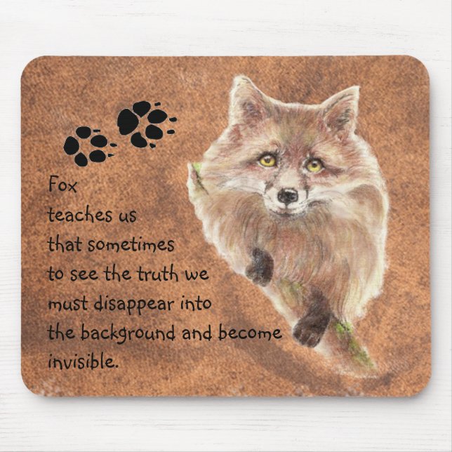 Tapis De Souris Renard, Totem animal, Guide de l'esprit, Symbole (Devant)