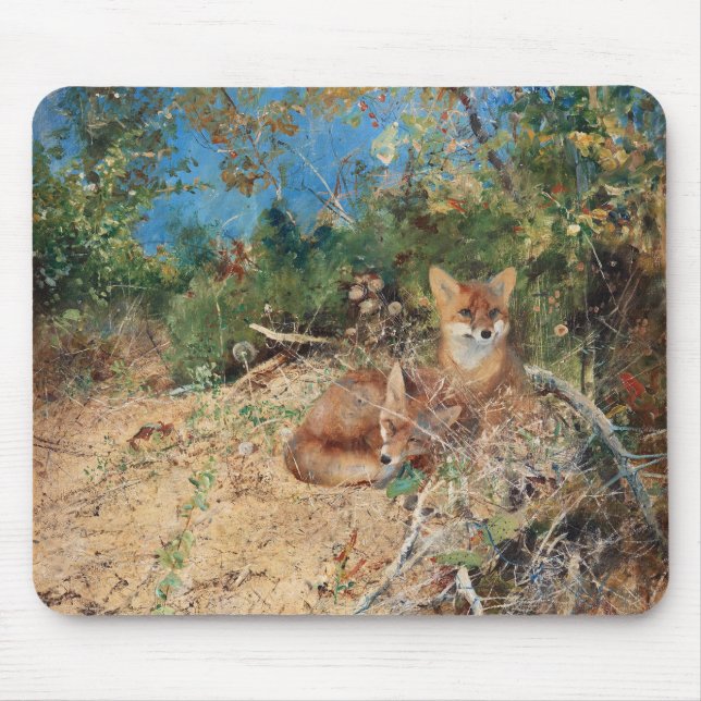 Tapis De Souris Renards, Bruno Liljefors (Devant)