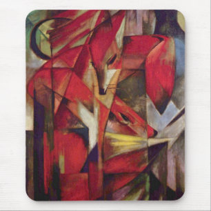 Tapis De Souris Renards par Franz Marc, Art Abstrait Cubisme Vinta