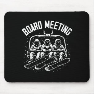 Tapis De Souris Rencontre mignonne de planche de snowboard sur le