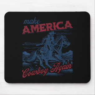 Tapis De Souris Rendez l'Amérique Cowboy Occidental Patriotique 4 