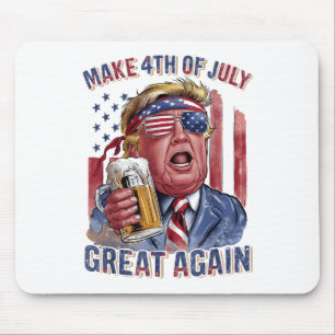 Tapis De Souris Rendre 4 juillet grand Trump Bière patriotique