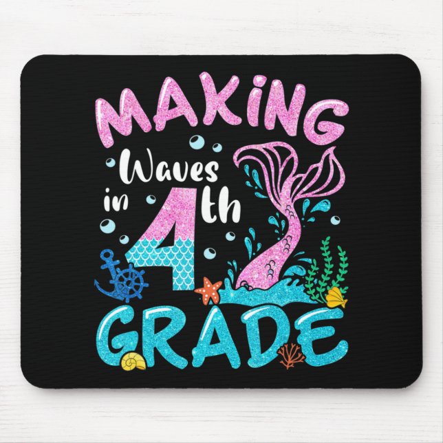 Tapis De Souris Rendre Des Vagues En Sirène De 4E Année À L'École  (Devant)