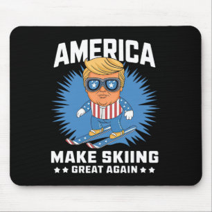Tapis De Souris Rendre le ski super - Drôle Donald Trump Ski