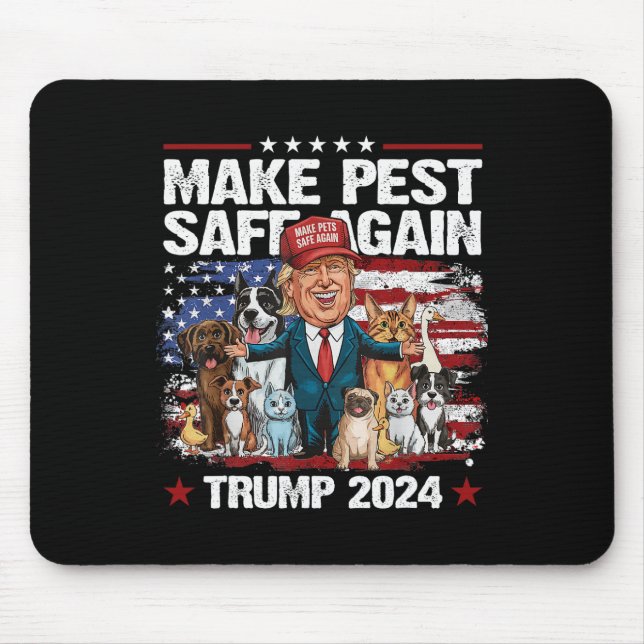 Tapis De Souris Rendre les animaux en sécurité Trump 2024 Sauvegar (Devant)