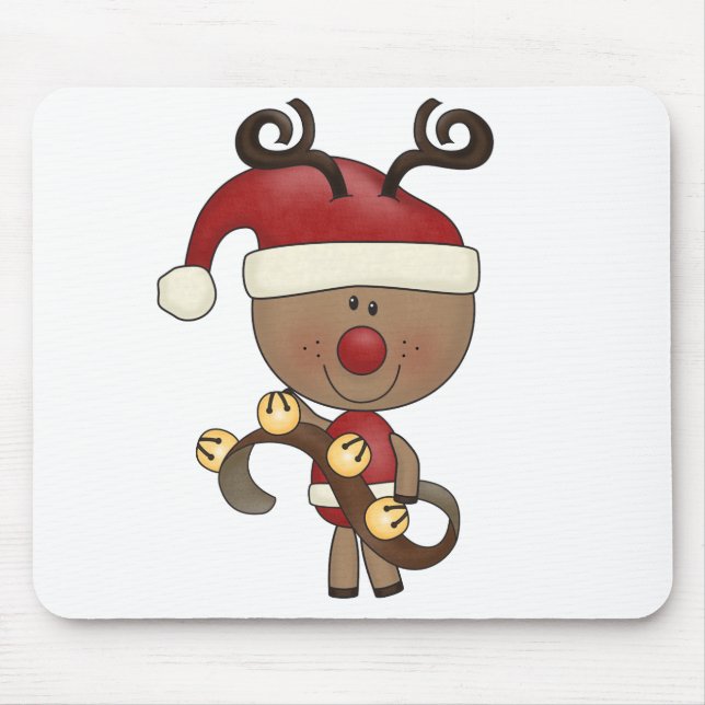 Tapis De Souris Renne de Rudy avec Bells (Devant)
