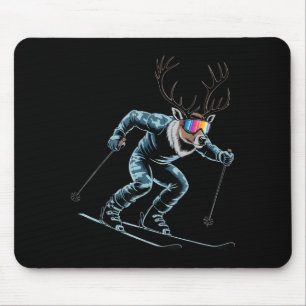 Tapis De Souris Renne de ski drôle Ski Hiver Srt Snowboardeur S