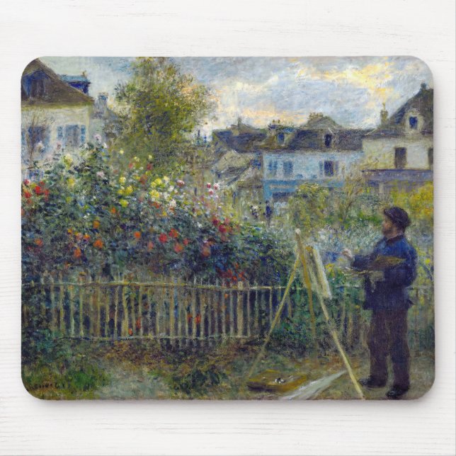 Tapis De Souris Renoir - Claude Monet Peinture dans son jardin (Devant)