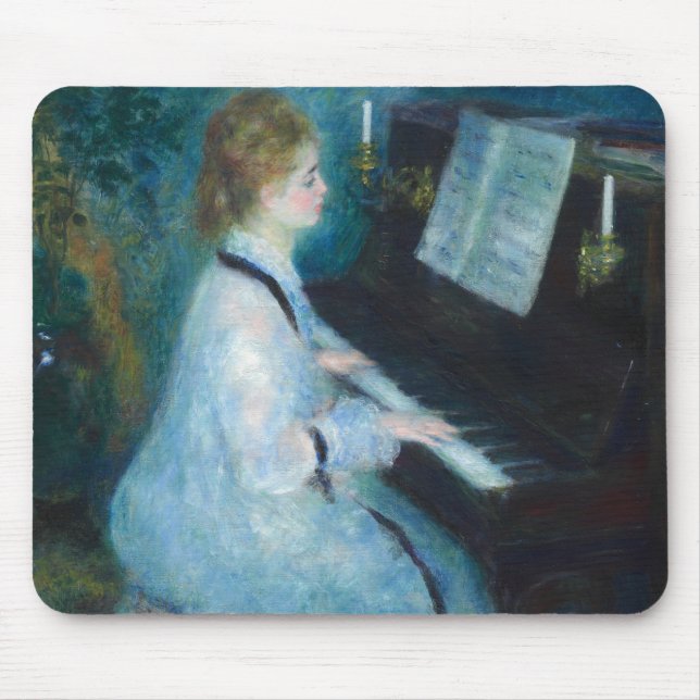 Tapis De Souris Renoir femme à l'impressionniste Vintage de piano (Devant)