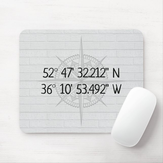 Tapis De Souris Repères GPS Compass sur brique (Avec souris)