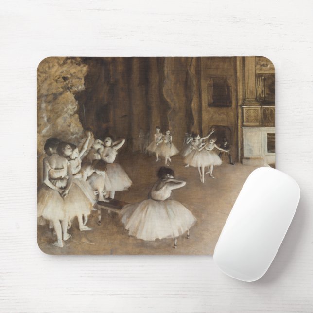 Tapis De Souris Répétition de ballet sur scène | Edgar Degas (Avec souris)
