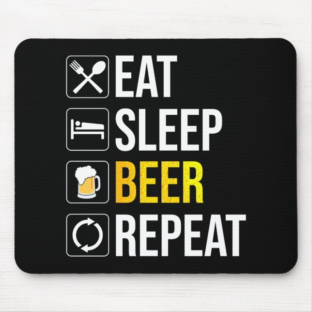 Tapis De Souris Répétition de la bière de sommeil (Devant)